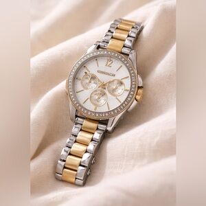 Coach Boyfriend Women's Watch: Two-Tone Gold and Silver